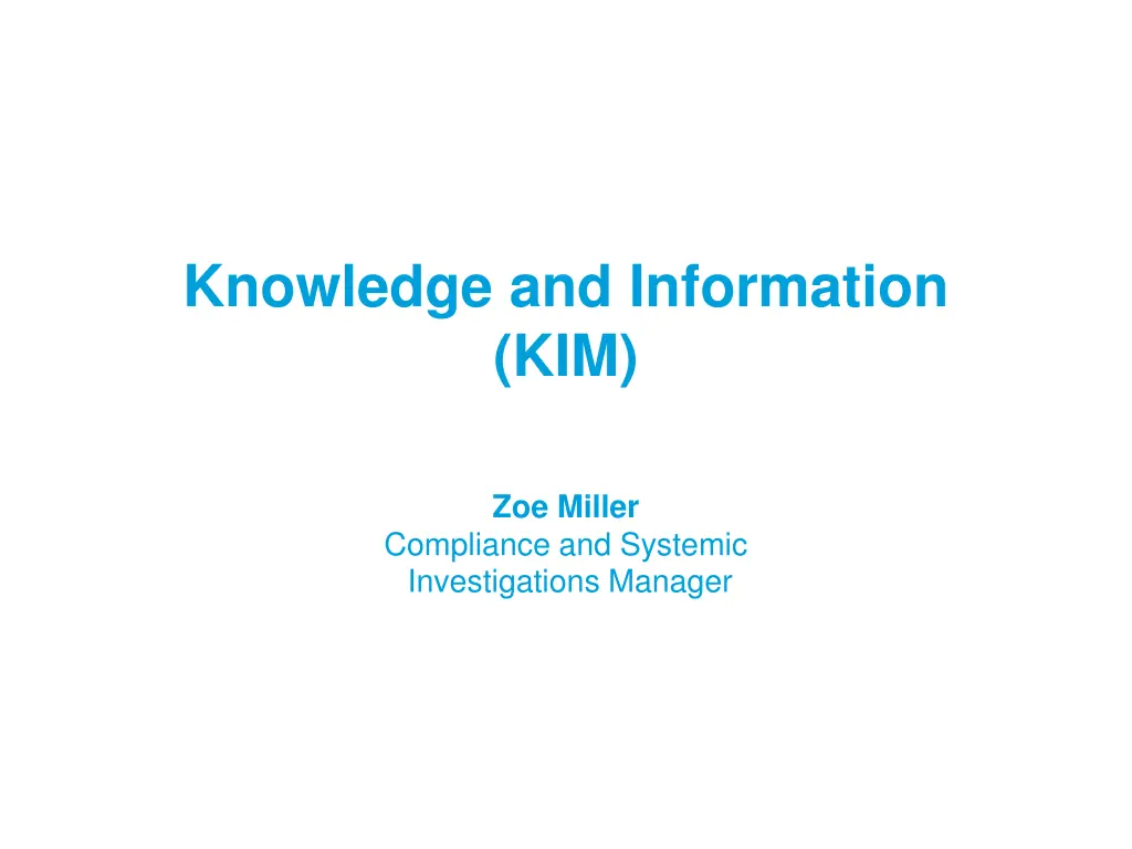 knowledge and information kim