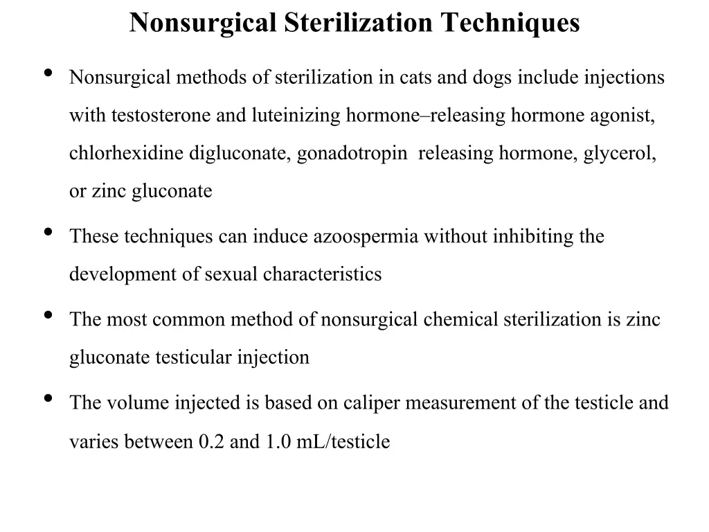 nonsurgical sterilization techniques nonsurgical