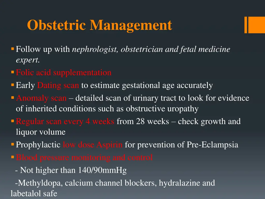 obstetric management