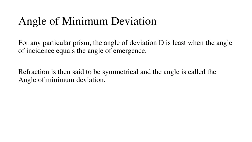 angle of minimum deviation