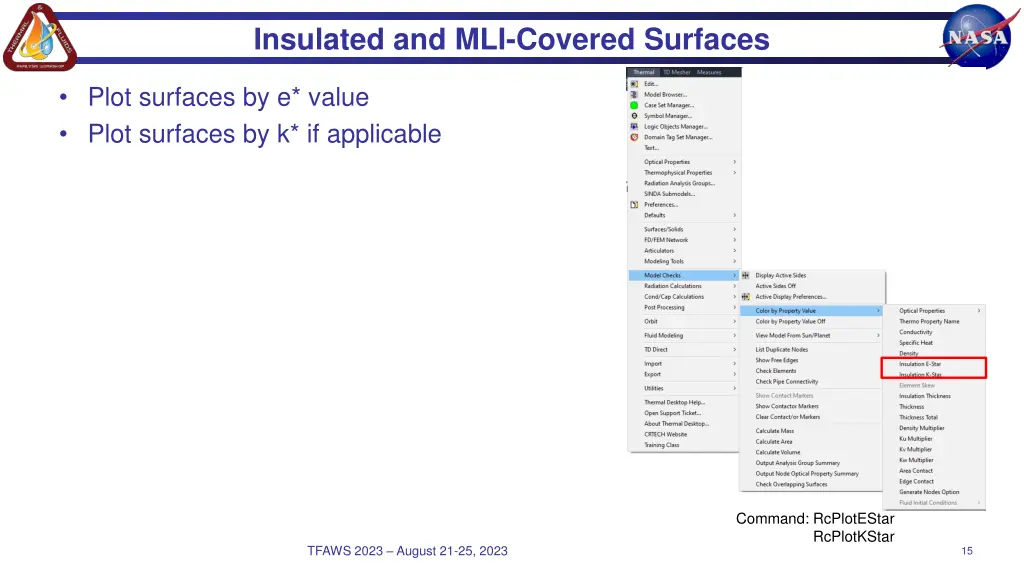 insulated and mli covered surfaces