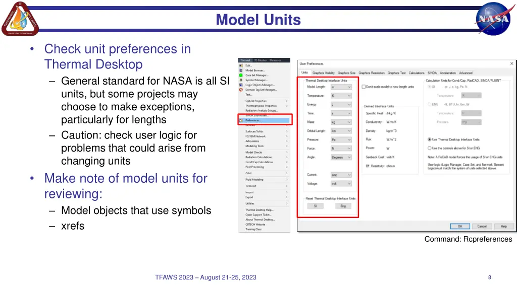 model units