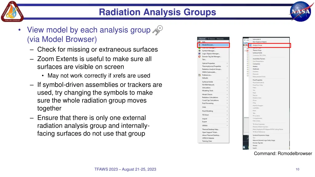 radiation analysis groups