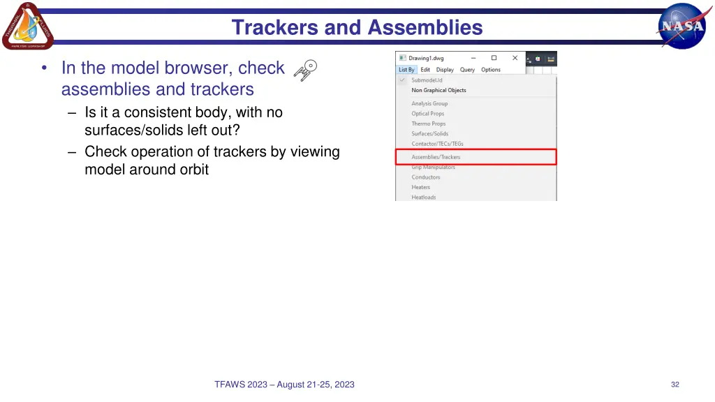 trackers and assemblies