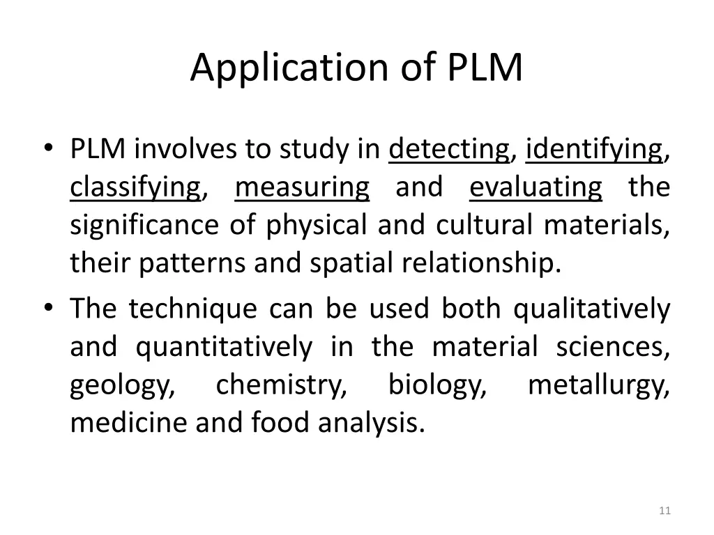 application of plm