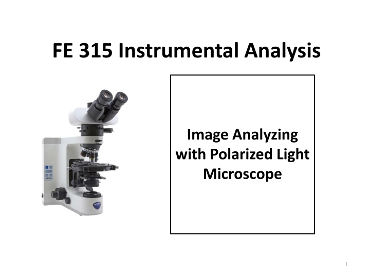 fe 315 instrumental analysis