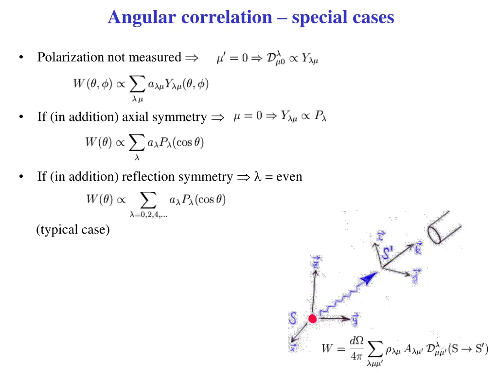 angular correlation special cases