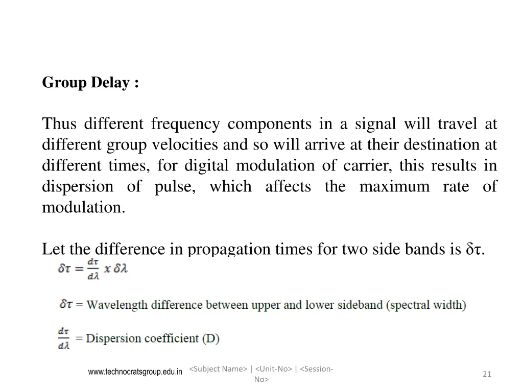 group delay