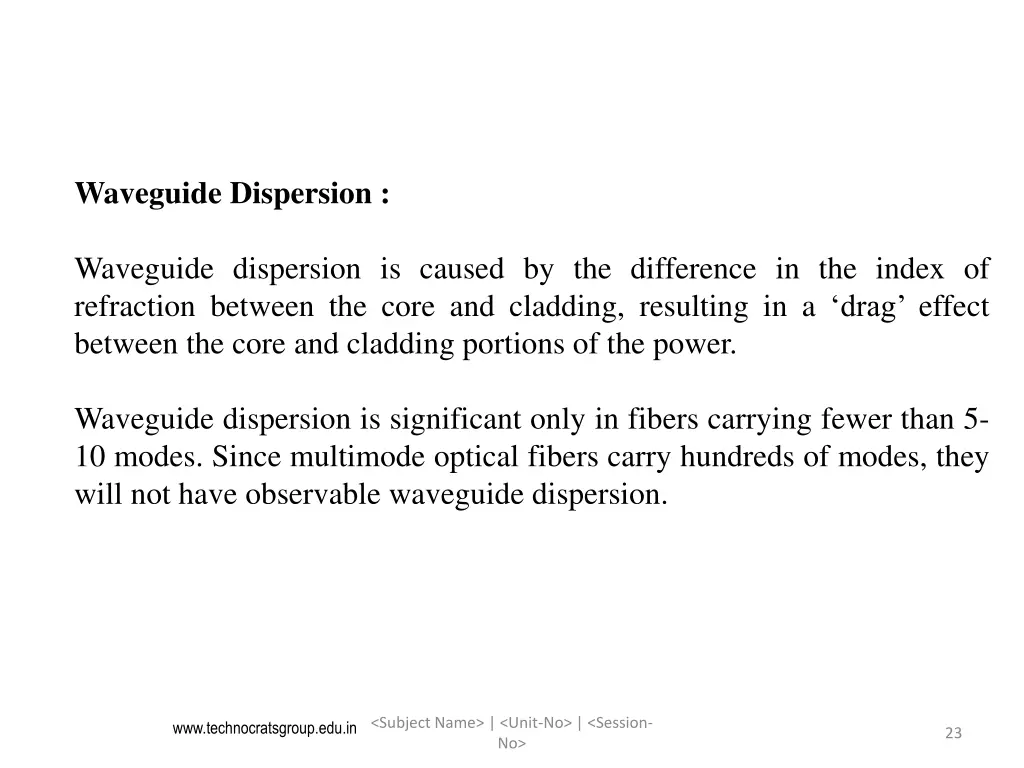 waveguide dispersion