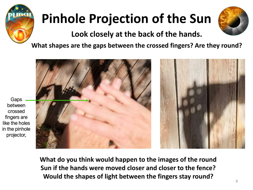 pinhole projection of the sun look closely