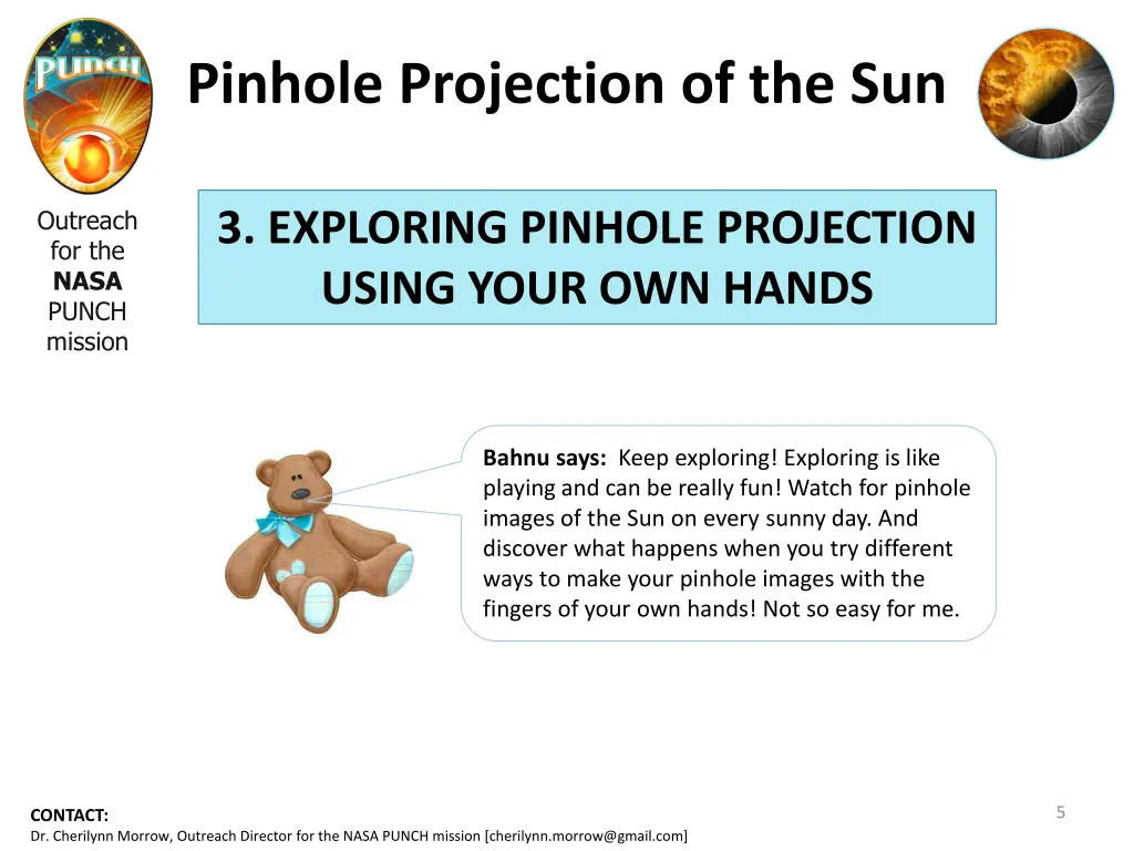 pinhole projection of the sun