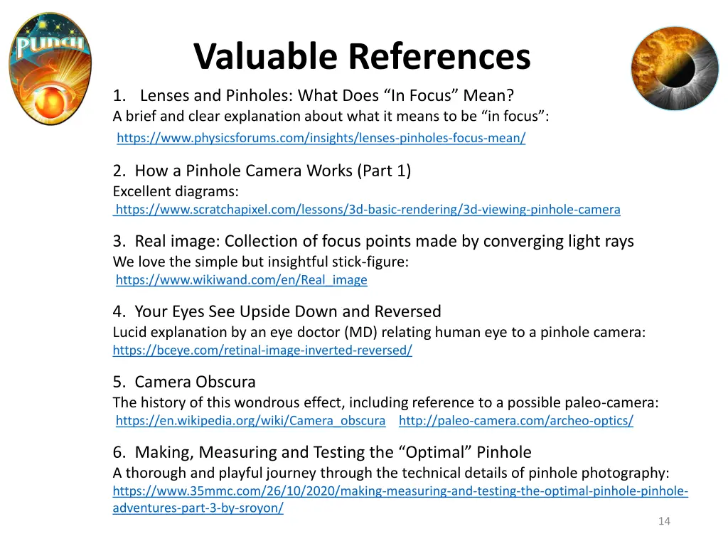 valuable references 1 lenses and pinholes what