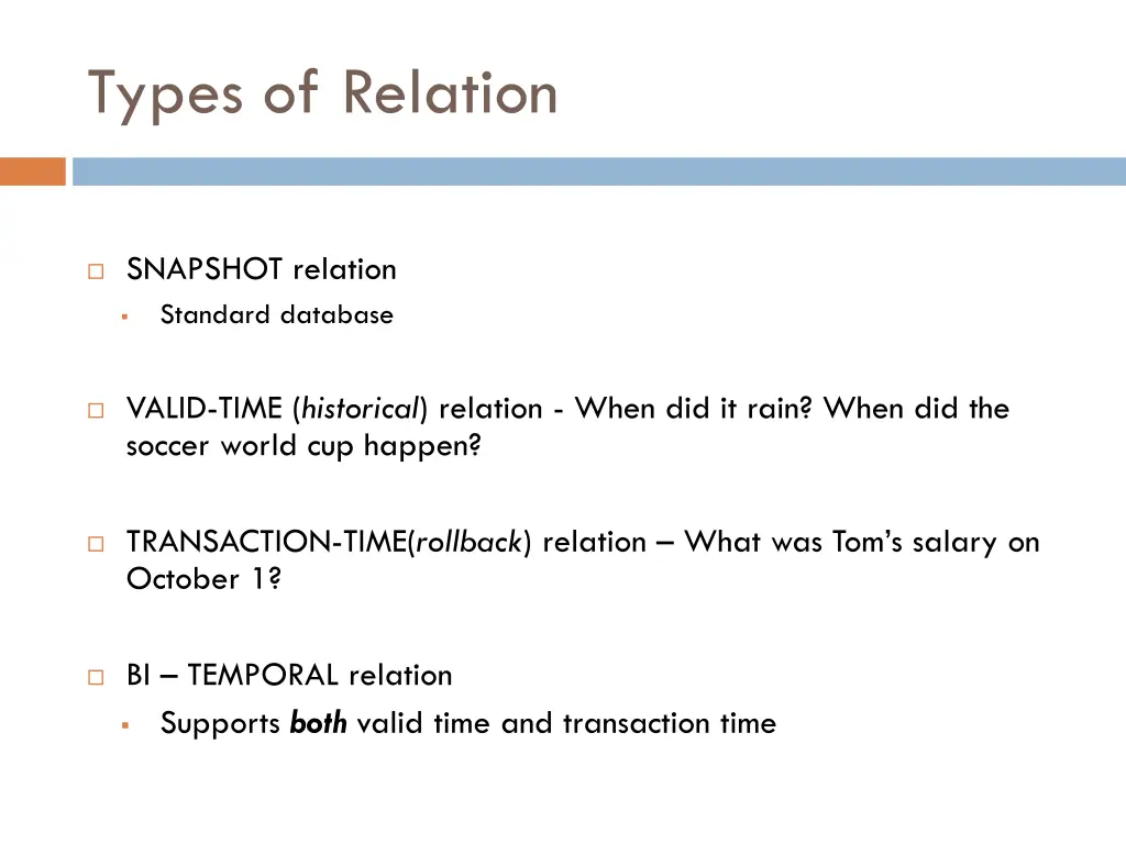 types of relation