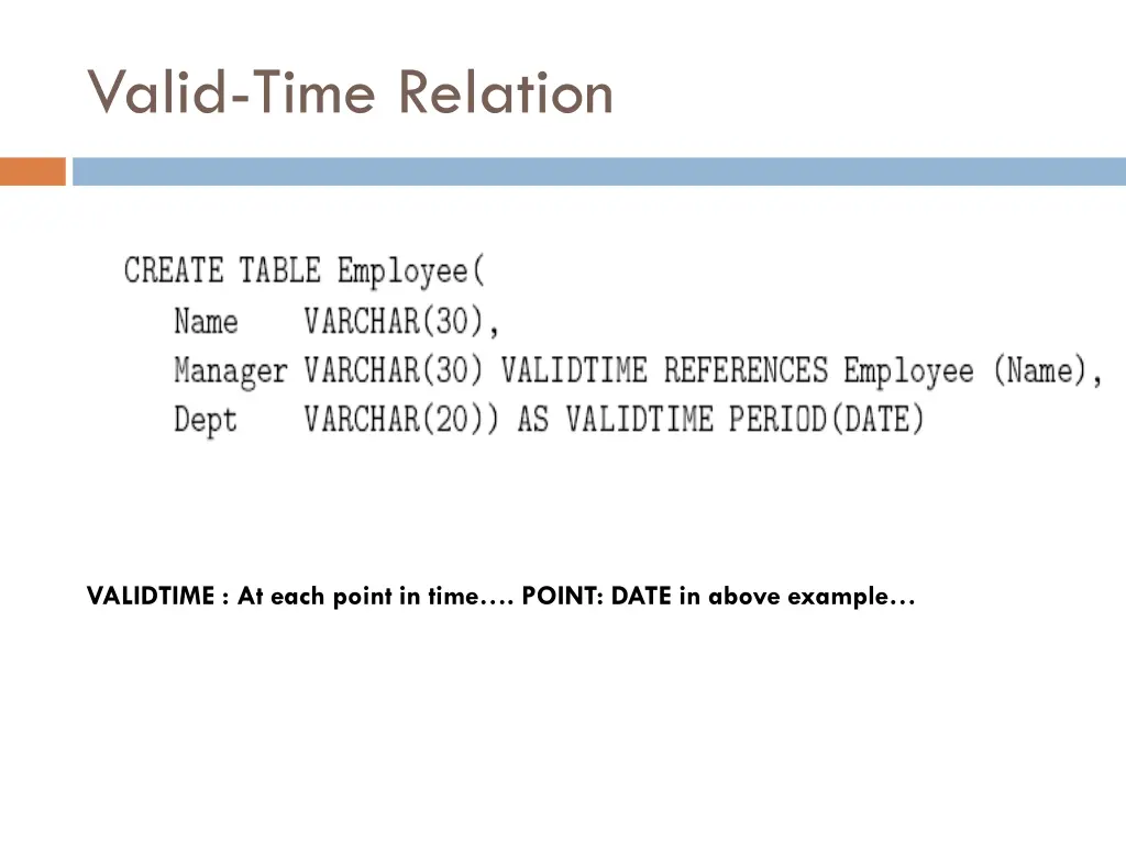 valid time relation