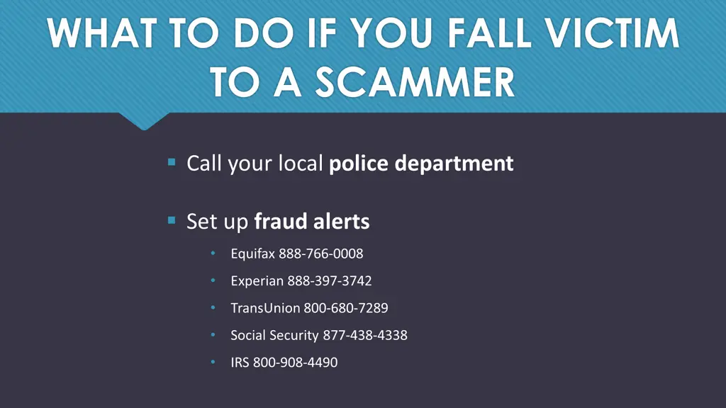 what to do if you fall victim to a scammer