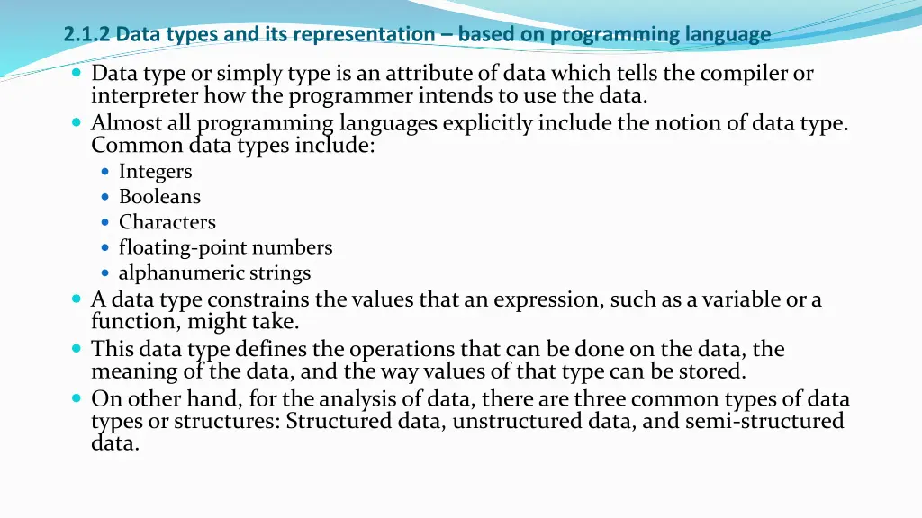 2 1 2 data types and its representation based