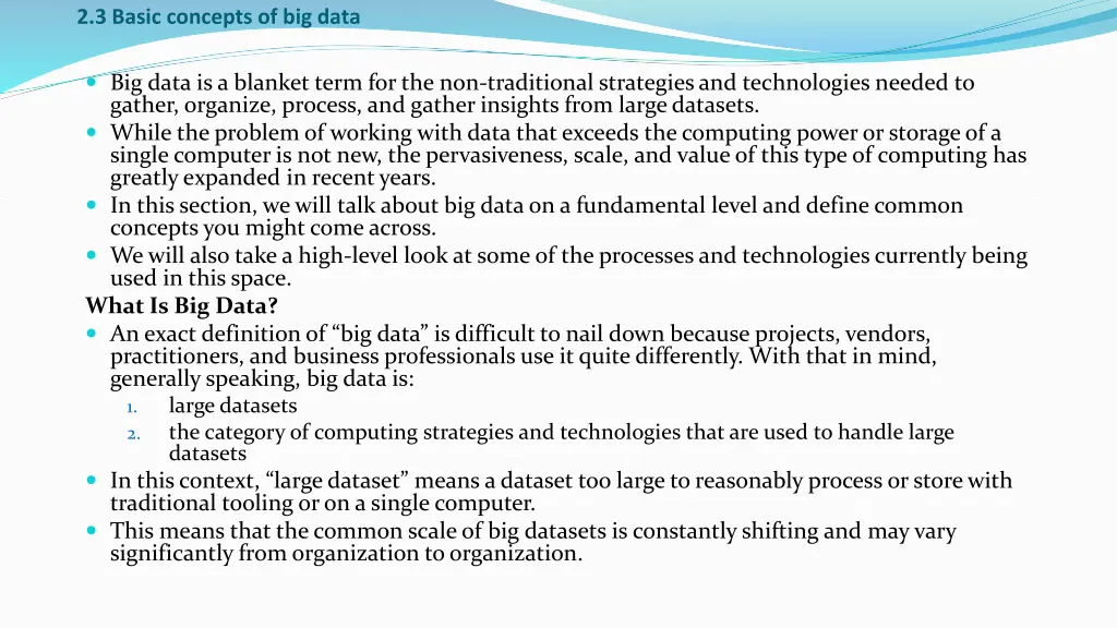 2 3 basic concepts of big data