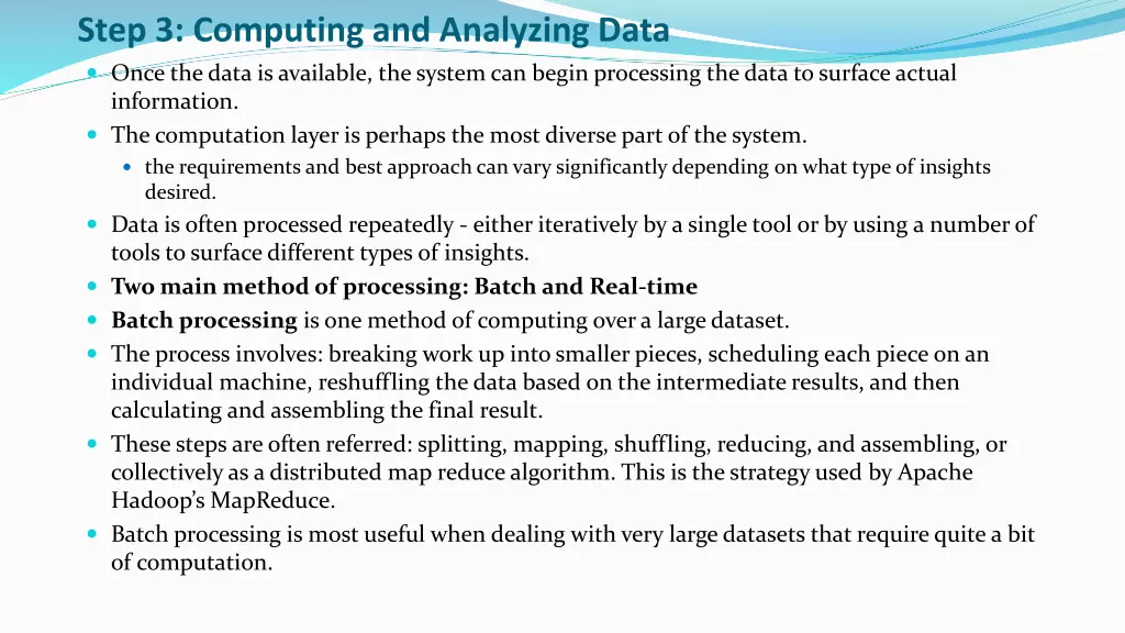 step 3 computing and analyzing data once the data