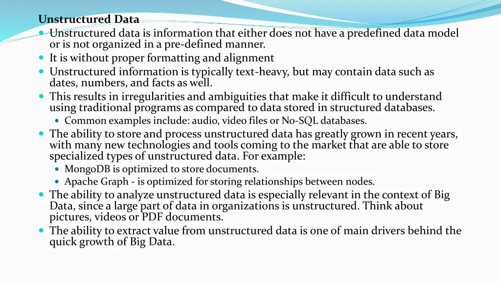 unstructured data unstructured data