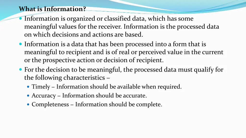 what is information information is organized