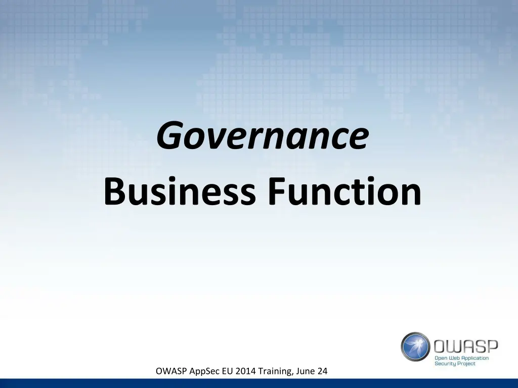 governance business function