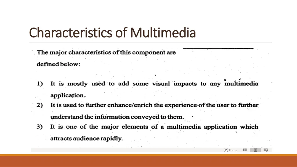 characteristics of multimedia characteristics