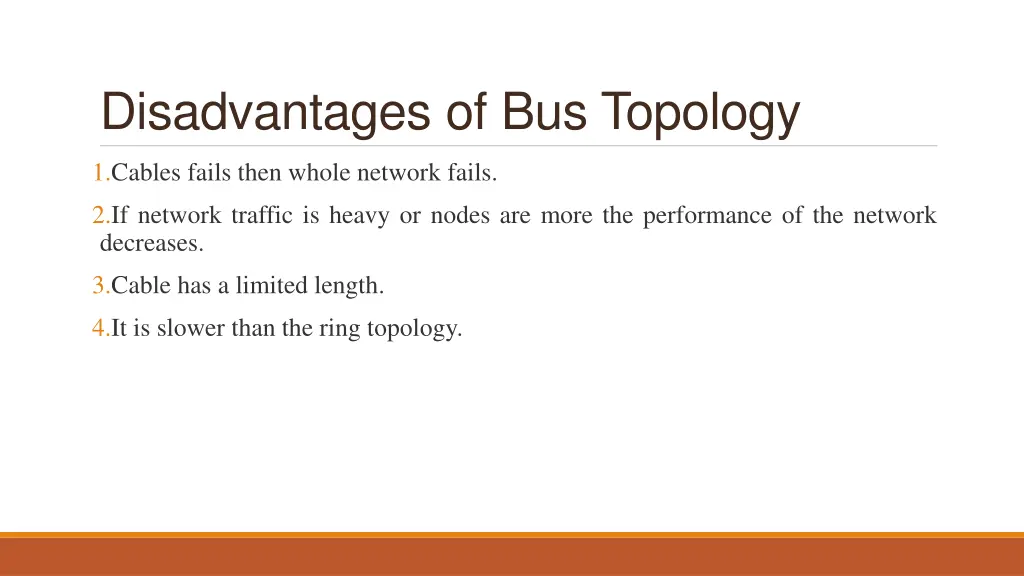 disadvantages of bus topology