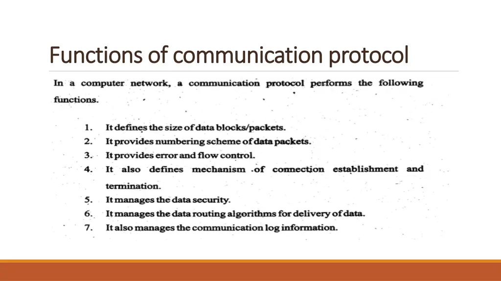 functions of communication protocol functions