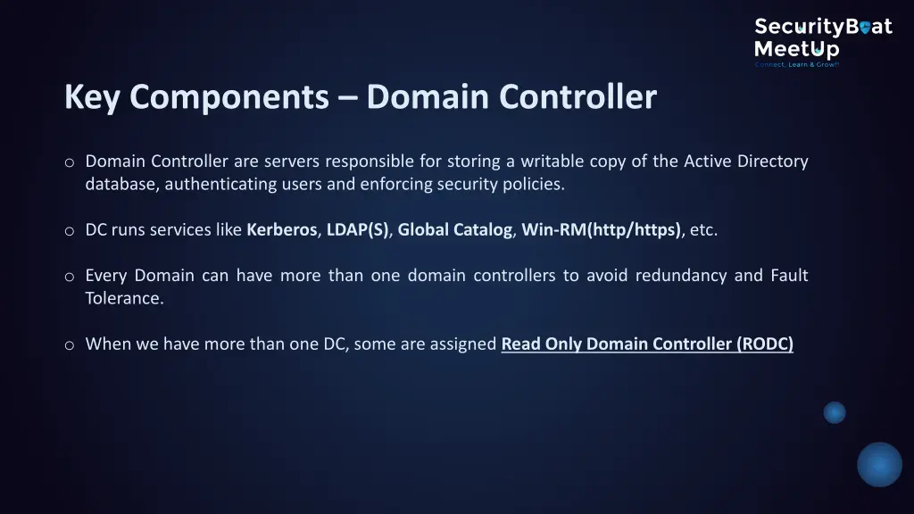 key components domain controller