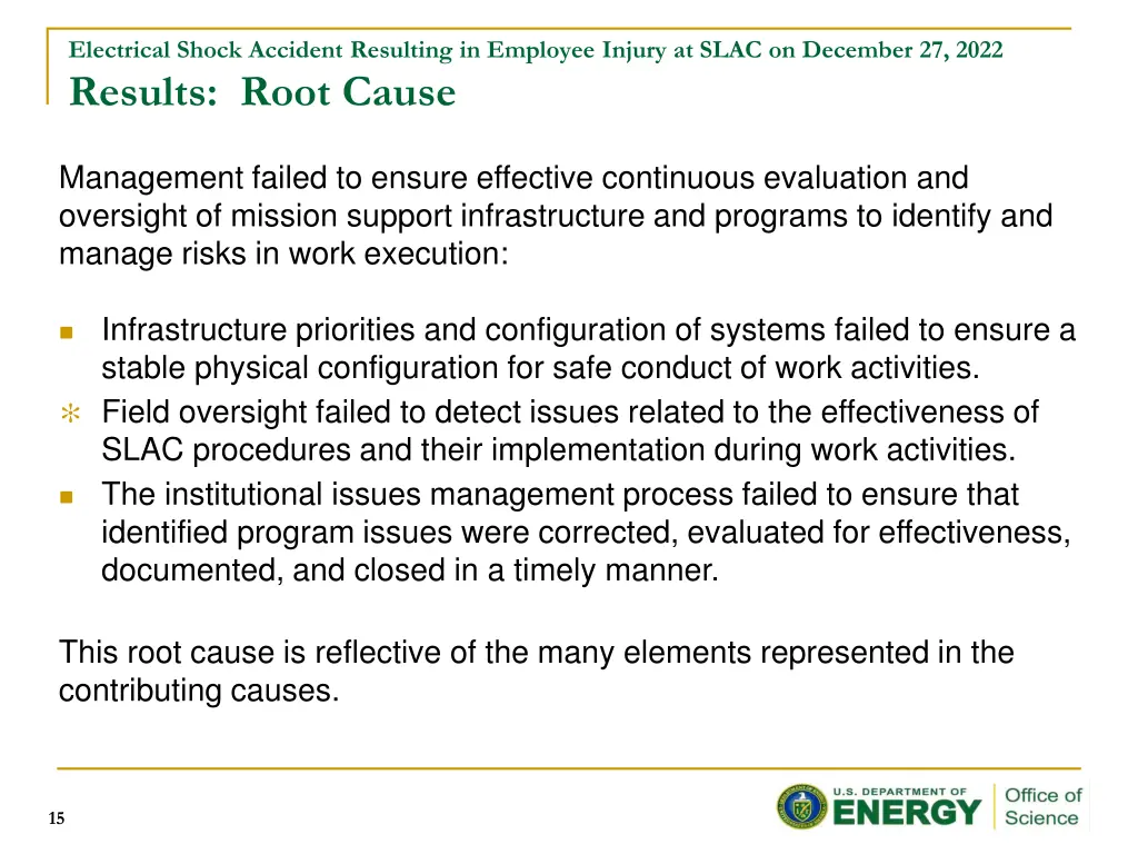 electrical shock accident resulting in employee 13