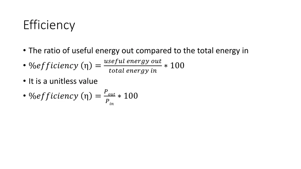 efficiency