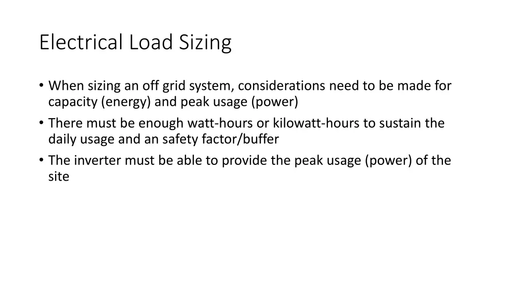 electrical load sizing