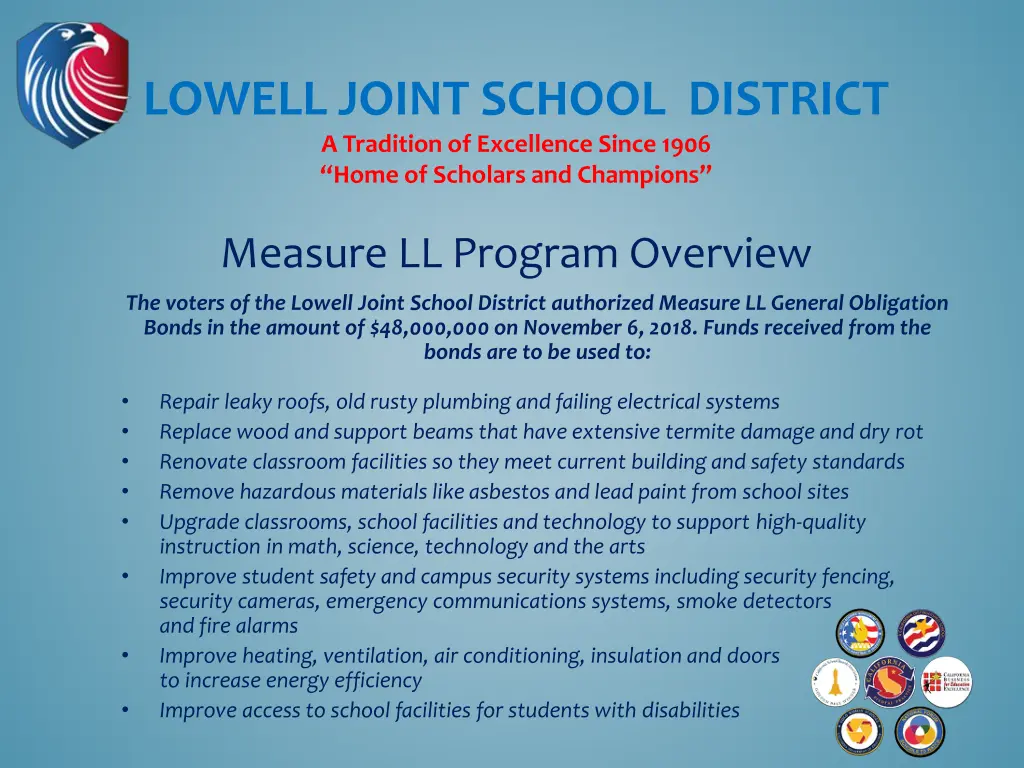 lowell joint school district a tradition 1