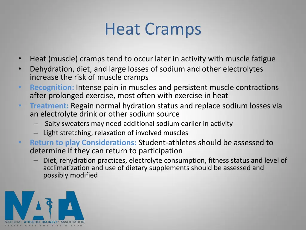 heat cramps