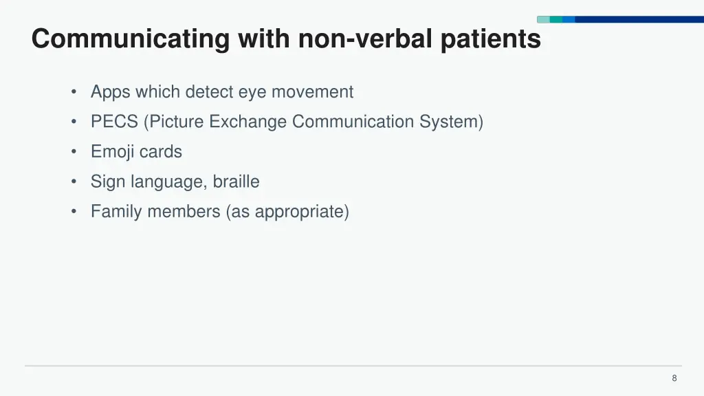 communicating with non verbal patients