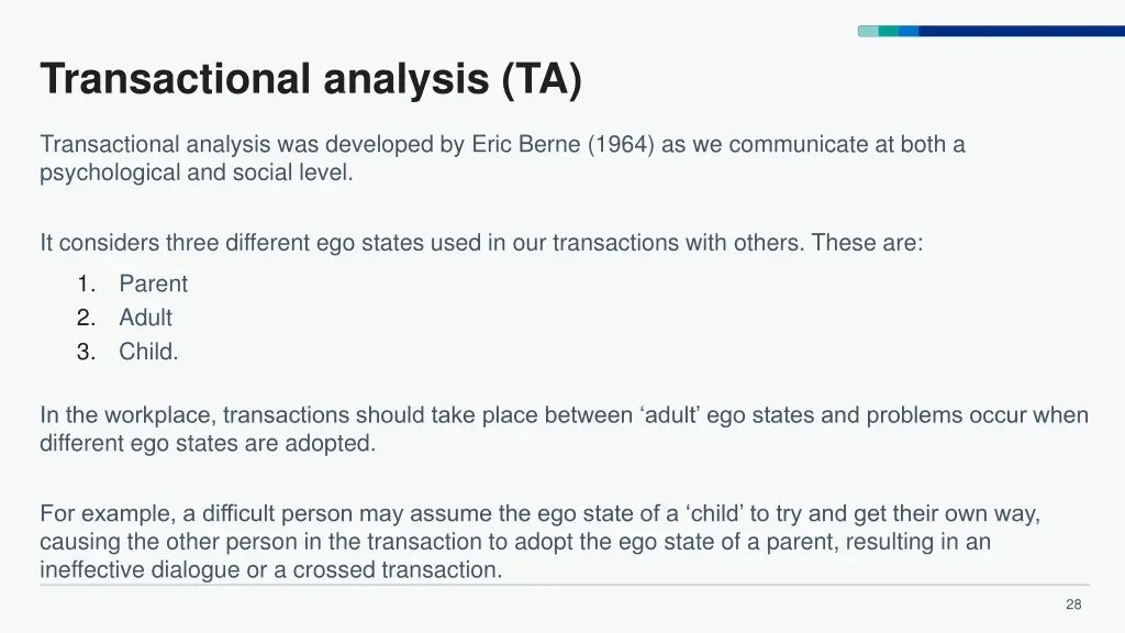 transactional analysis ta