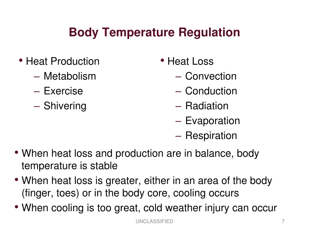 body temperature regulation