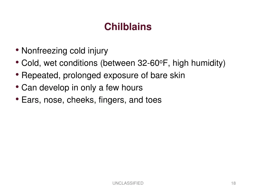 chilblains