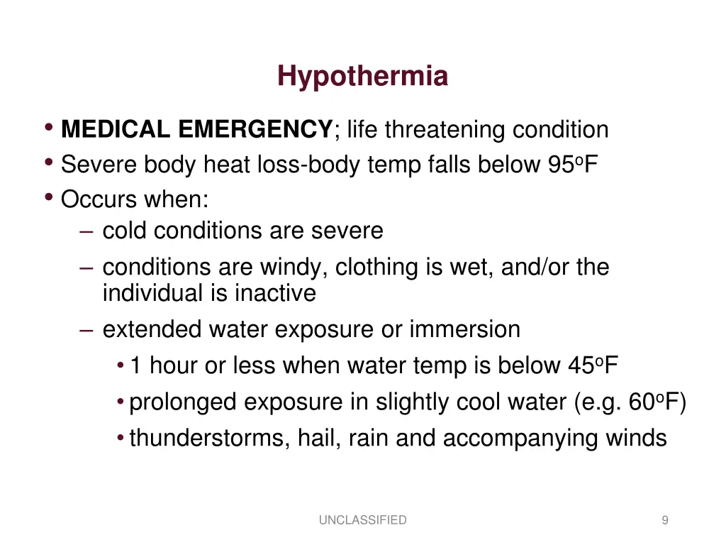 hypothermia