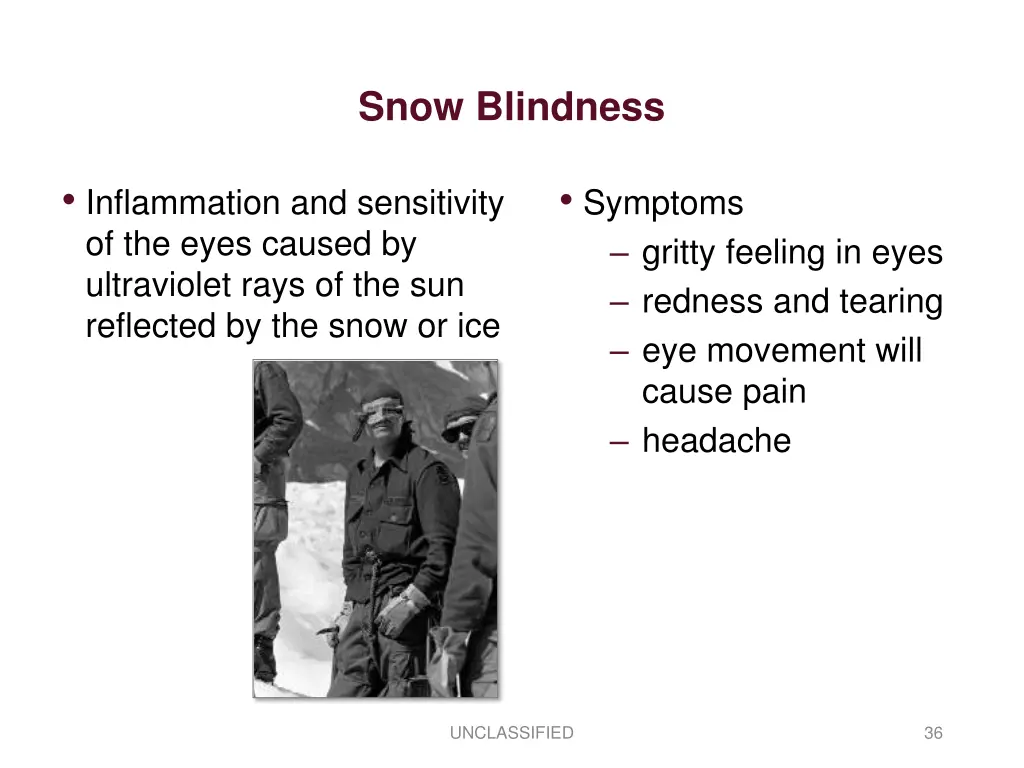 snow blindness