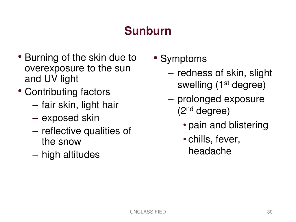 sunburn