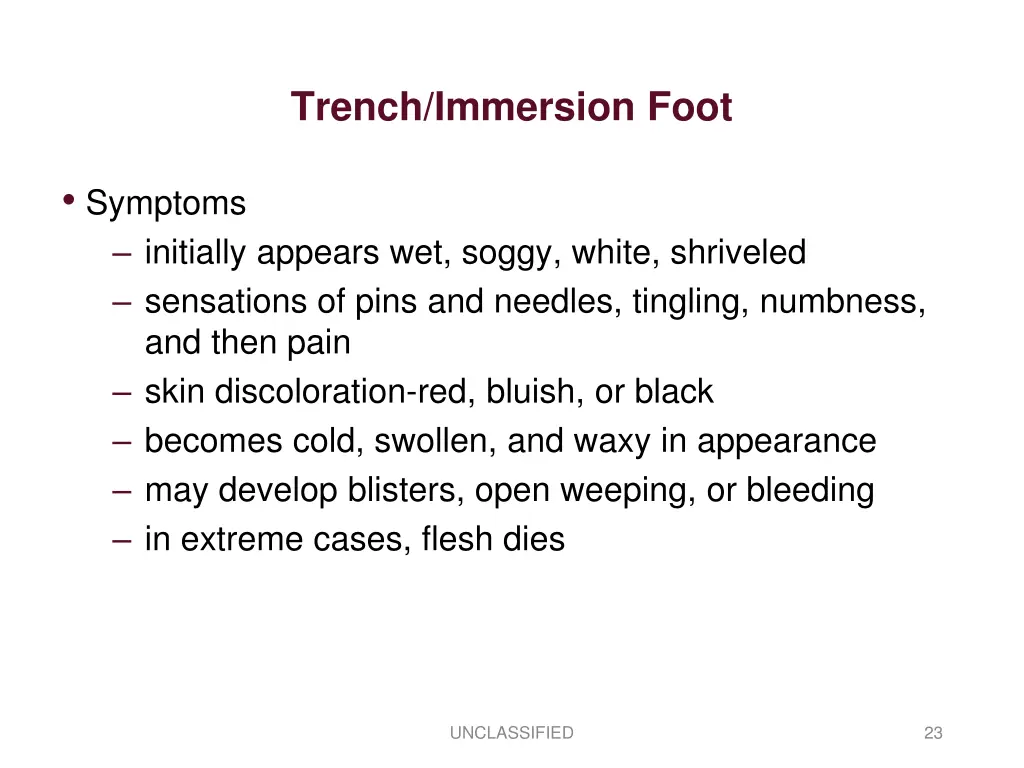 trench immersion foot 1