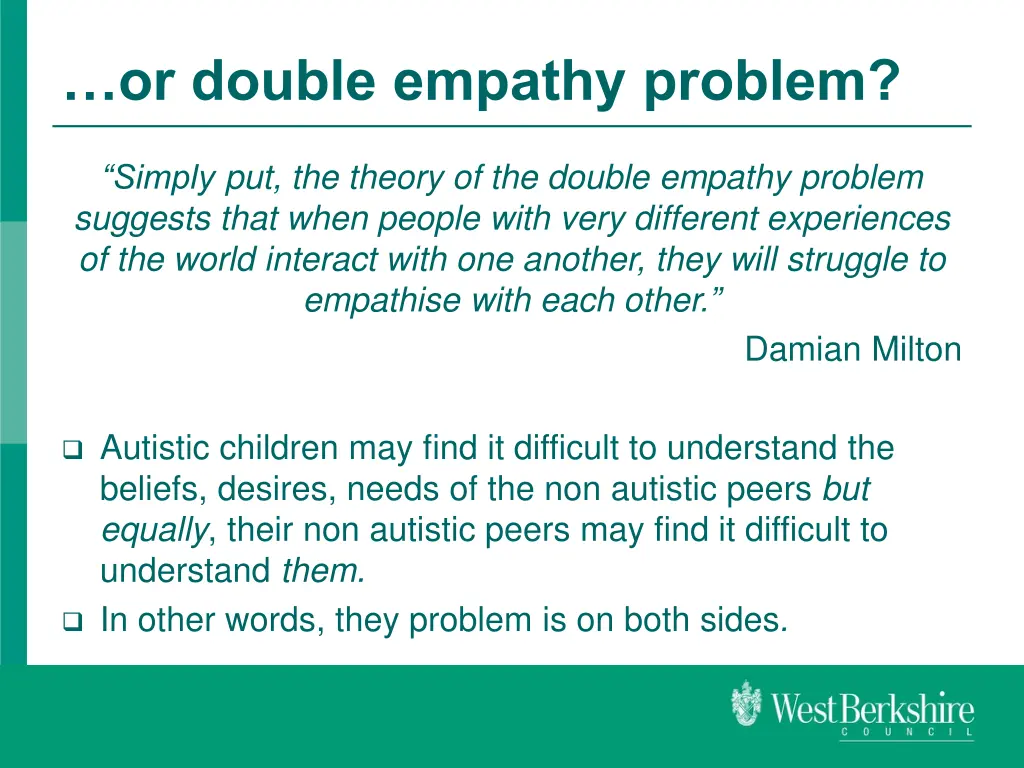 or double empathy problem