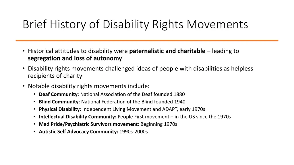 brief history of disability rights movements