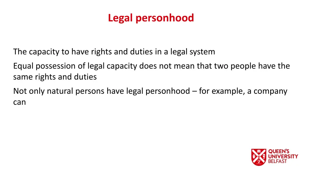 legal personhood