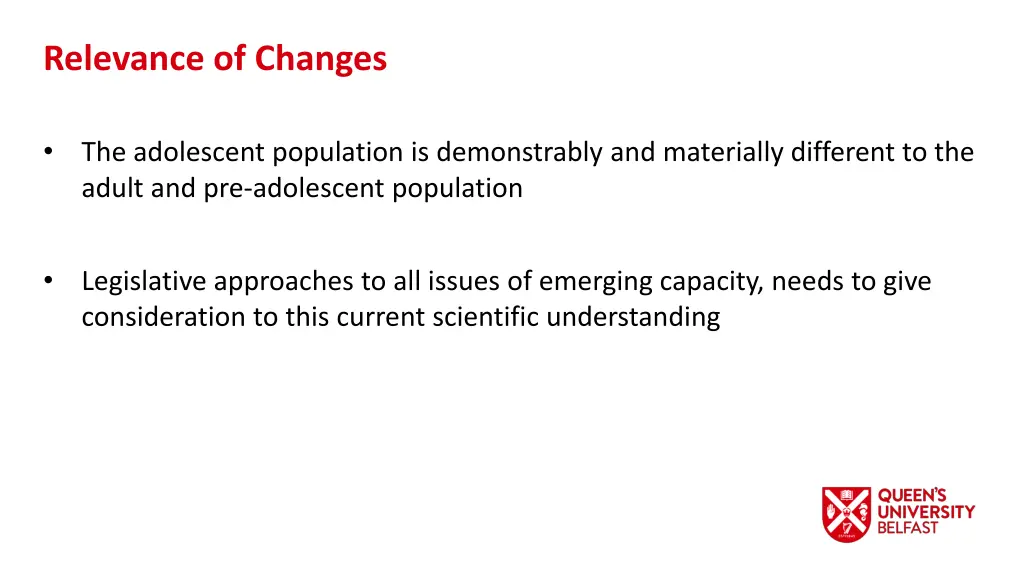 relevance of changes