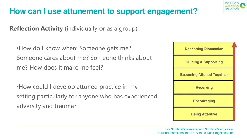 how can i use attunement to support engagement