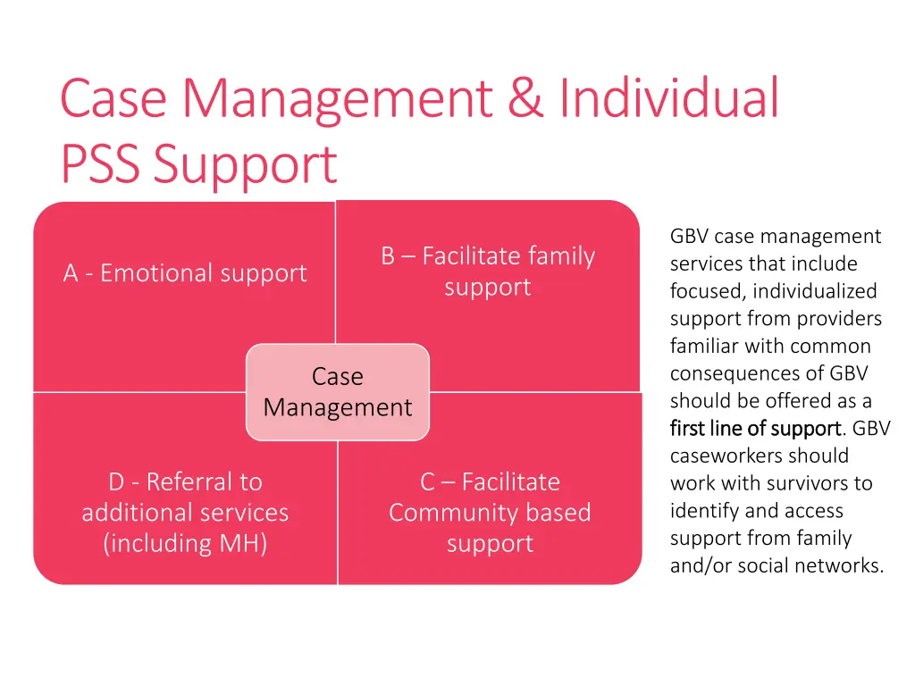 case management individual pss support