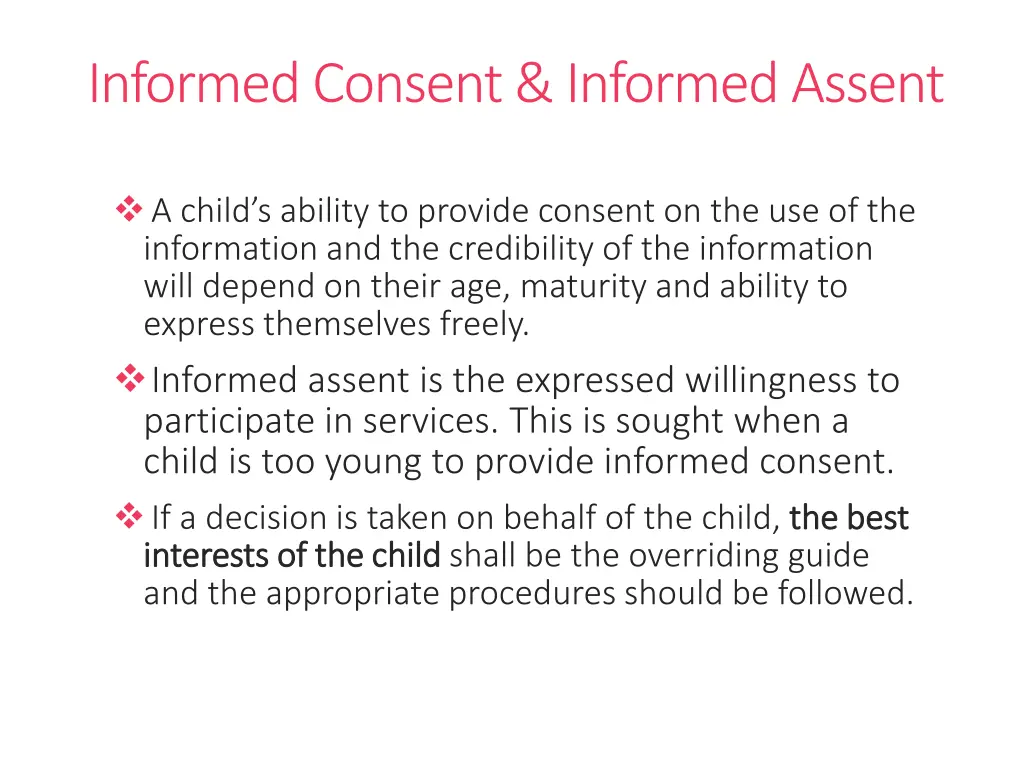 informed consent informed assent