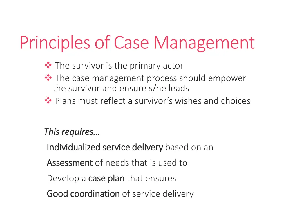 principles of case management